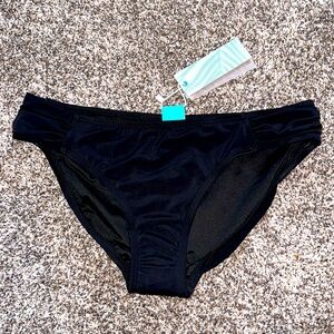 NWT Coastal Blue Black Womens Swim Bottoms Size Medium Never Worn